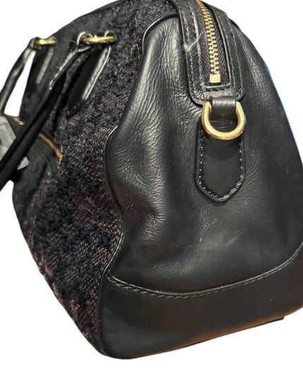 Elegant Coach Black leather Sequin Handbag shoulder bag F1320-26438 Poppy