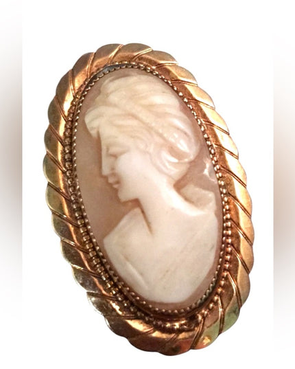 Vintage 12k GF shell Cameo Catamore Italy
