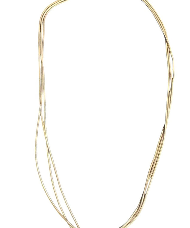 Elegant sterling silver 925 Triple Strand Necklace with bead