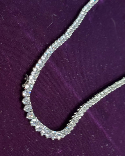 Elegant Silver rhodium plated sparkle crystal Tennis Necklace
