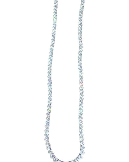 Elegant Silver rhodium plated sparkle crystal Tennis Necklace