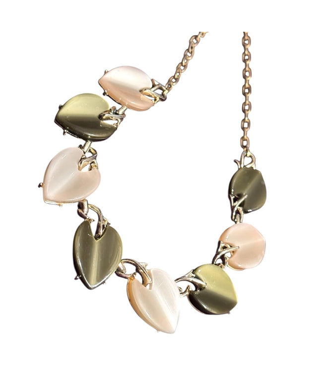 Vintage thermoset green resin colors necklace choker  Charm Necklace