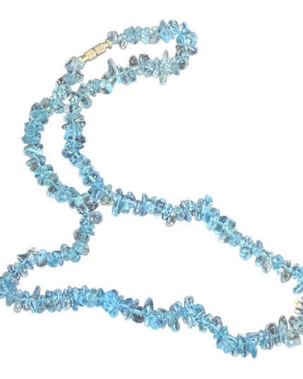 Elegant Vintage Aquamarine  Beaded chip Necklace