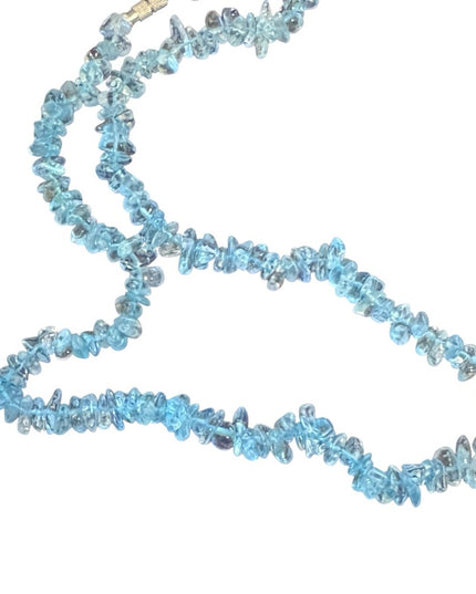 Elegant Vintage Aquamarine  Beaded chip Necklace