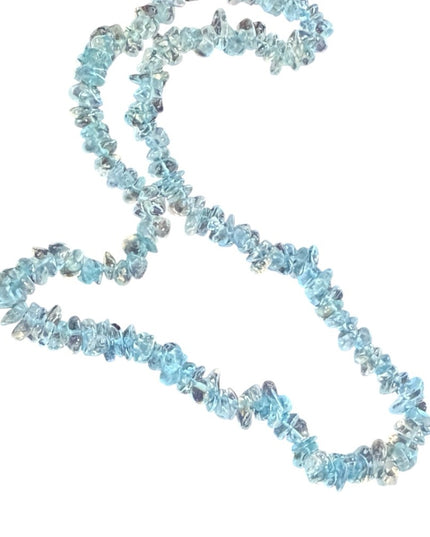 Elegant Vintage Aquamarine  Beaded chip Necklace