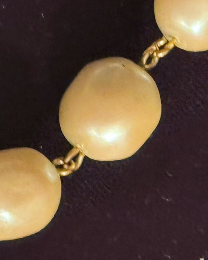 Vintage Givenchy New York Paris Necklace Faux Pearl Bezel Set Crystal Gold Tone