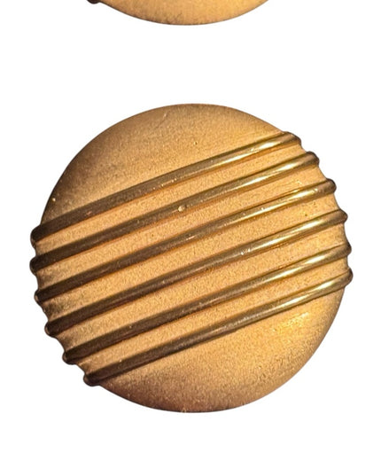 Vintage PEP Erwin Pearl Matte Gold Modernist Clip-On Earrings, Signed