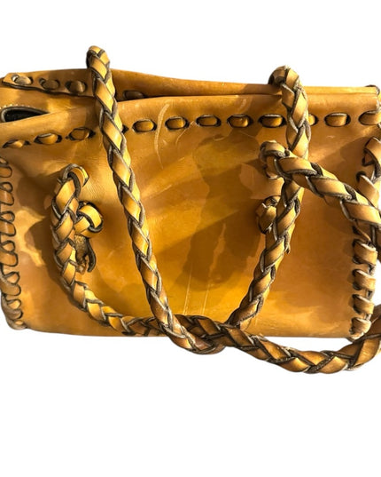 Awesome Handmade heavy Leather Braided Tan Handbag Hippie Boho Vintage