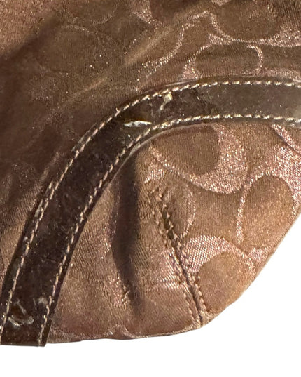 LIke New COACH Brown canvas & Leather Crossbody LOGO Bag purse