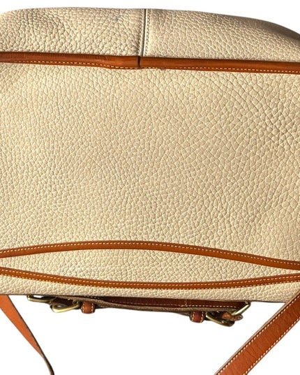 Vintage 1990s Dooney & Bourke Cream and Tan Leather Shoulder Bag