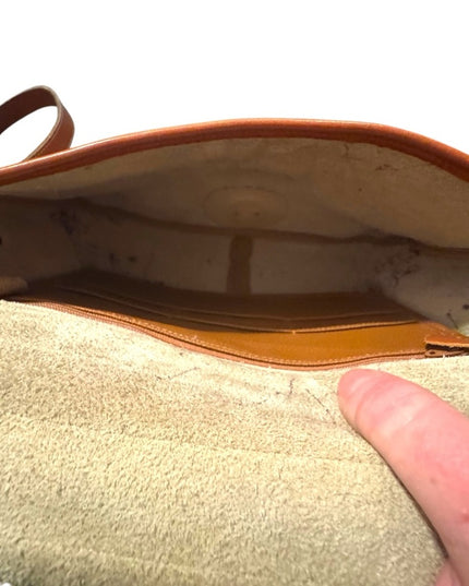 Vintage 1990s Dooney & Bourke Cream and Tan Leather Shoulder Bag
