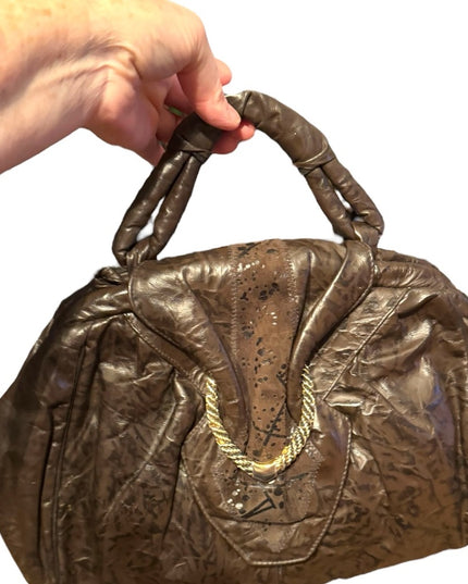 Elegant Large Clutch Vintage 1980s DANIER supple fancy Leather Shoulder …