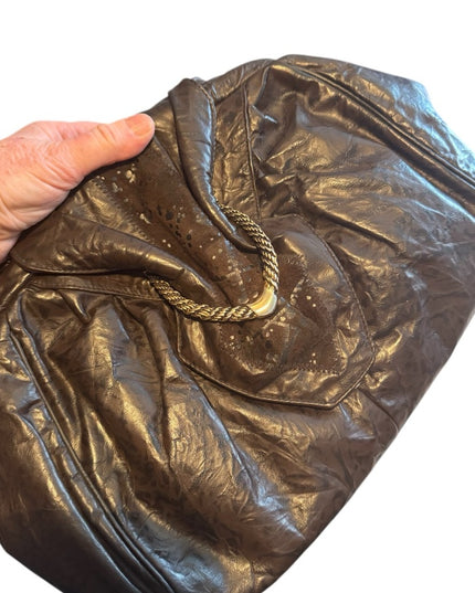 Elegant Large Clutch Vintage 1980s DANIER supple fancy Leather Shoulder …