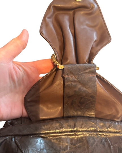 Elegant Large Clutch Vintage 1980s DANIER supple fancy Leather Shoulder …