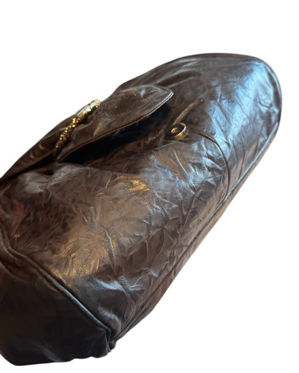 Elegant Large Clutch Vintage 1980s DANIER supple fancy Leather Shoulder …