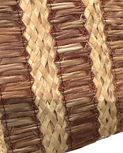 Vintage straw handmade woven Stylish Tan and Brown shoulder bag purse vintage