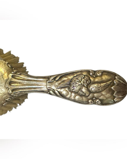 Elegant Antique Sterling Silver Brush Cherubs Angels Ornate Design