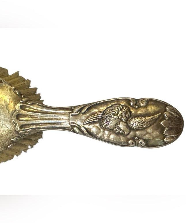 Elegant Antique Sterling Silver Brush Cherubs Angels Ornate Design
