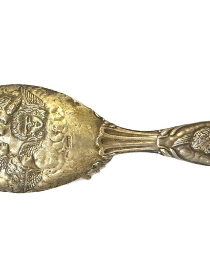 Elegant Antique Sterling Silver Brush Cherubs Angels Ornate Design