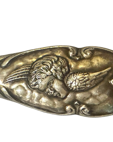 Elegant Antique Sterling Silver Brush Cherubs Angels Ornate Design
