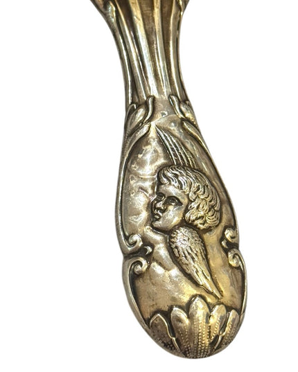 Elegant Antique Sterling Silver Brush Cherubs Angels Ornate Design