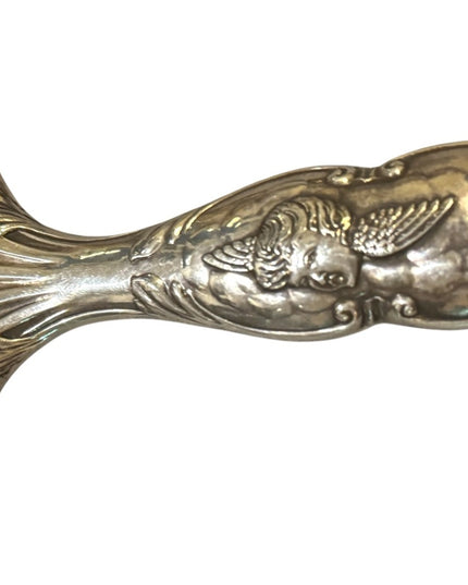 Antique  Sterling Silver 925 angel Cherub Hand Mirror