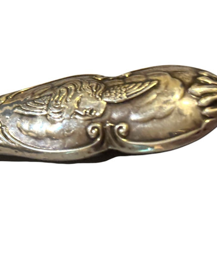 Antique  Sterling Silver 925 angel Cherub Hand Mirror