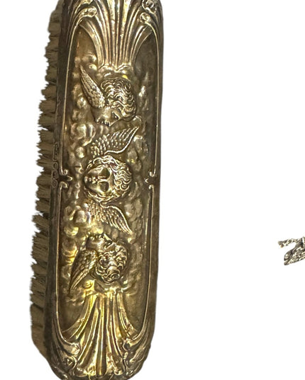 Antique Sterling Silver 925 clothing brush cherub Angel Design Victorian Deco