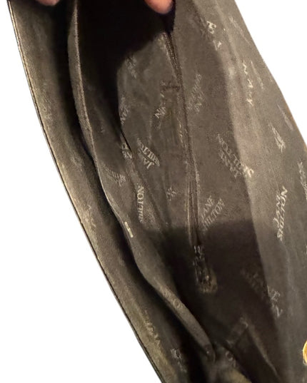 Vintage Black Crocodile Embossed Patent Leather 1960s  Shilton Shoulder Clutch
