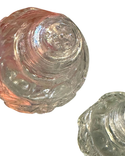 Elegant Vintage Pinwheel high quality Salt & Pepper shakers Clear Glass etched