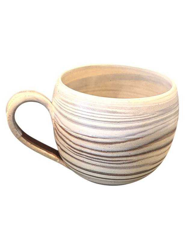 Striped Marbled Handmade pottery Ceramic Mug 20 OZ