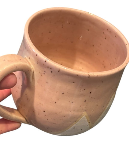 Handcrafted Handmade Pottery Ceramic Mug with Geometric Snow mountain Design