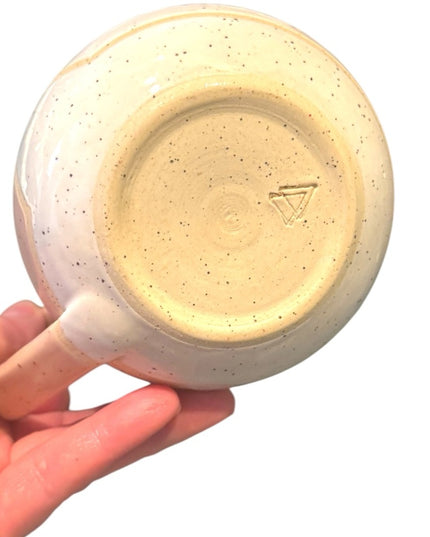 Handcrafted Handmade Pottery Ceramic Mug with Geometric Snow mountain Design