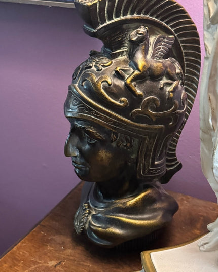 Vintage Mid Century Devonware Soldier Heavy Bronzed statue 
Hermes Mercury