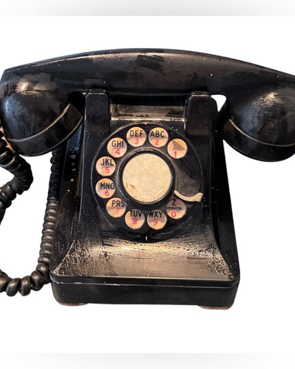 Vintage Black Rotary Dial Telephone Vintage Bell System Western Electric Desk