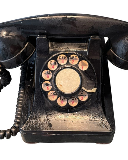 Vintage Black Rotary Dial Telephone Vintage Bell System Western Electric Desk