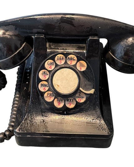 Vintage Black Rotary Dial Telephone Vintage Bell System Western Electric Desk