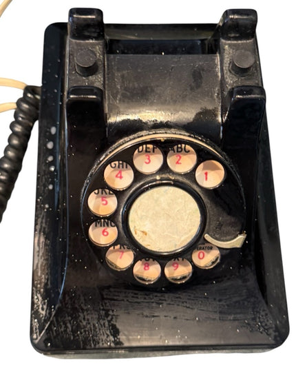 Vintage Black Rotary Dial Telephone Vintage Bell System Western Electric Desk
