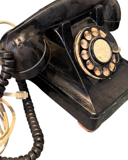 Vintage Black Rotary Dial Telephone Vintage Bell System Western Electric Desk