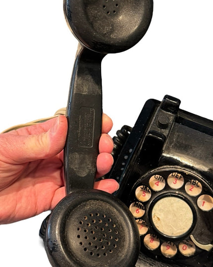 Vintage Black Rotary Dial Telephone Vintage Bell System Western Electric Desk