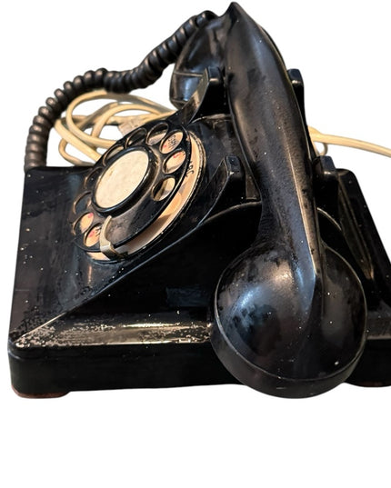 Vintage Black Rotary Dial Telephone Vintage Bell System Western Electric Desk
