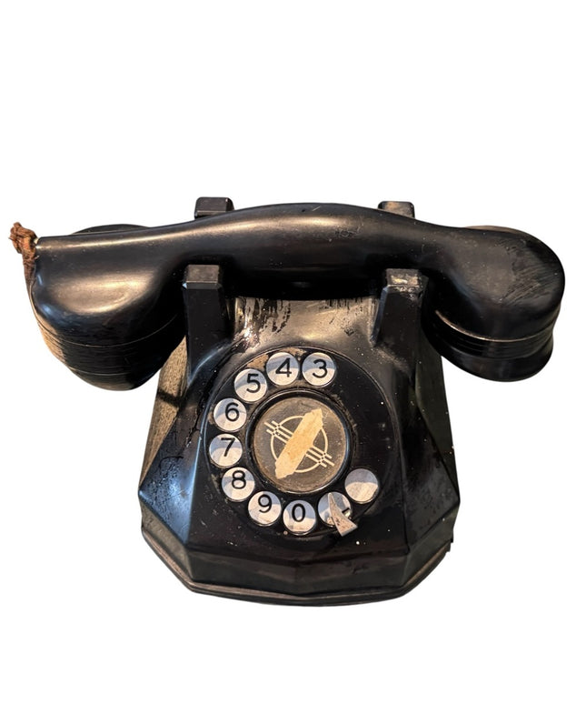 Vintage Black Rotary Dial Telephone 1930s Cool decor!