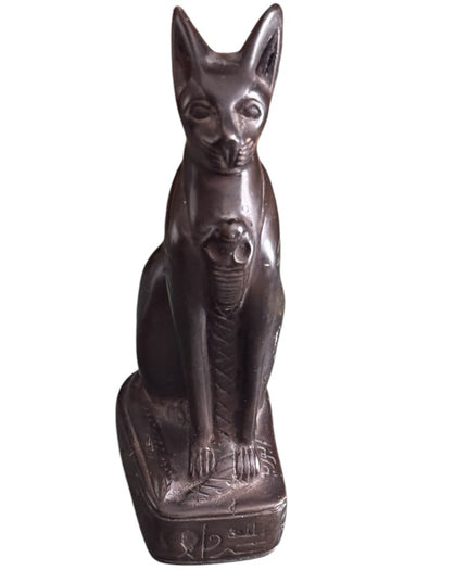 Egyptian Elegant Brown Cat Figurine Statue Baste lt ancient goddess protection