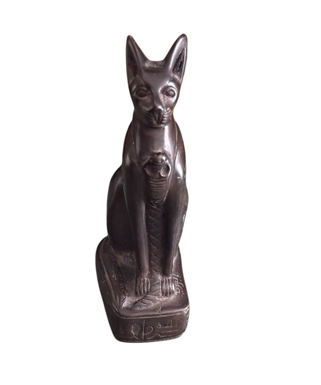 Egyptian Elegant Brown Cat Figurine Statue Baste lt ancient goddess protection