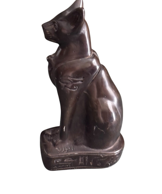 Egyptian Elegant Brown Cat Figurine Statue Baste lt ancient goddess protection