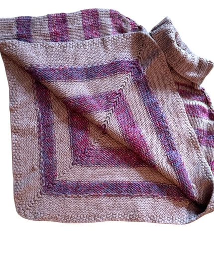 Hand made Striped Knit Poncho Sweater turtle neck Shawl