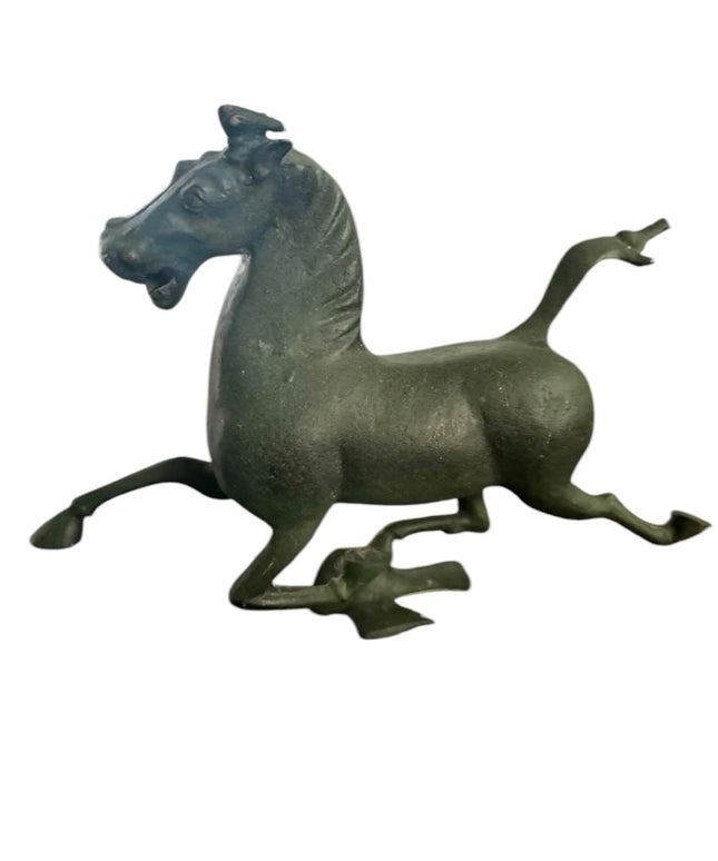 Vintage Gansu Flying Horse/Shallow Flying Horse/Bronze Running Horse Green