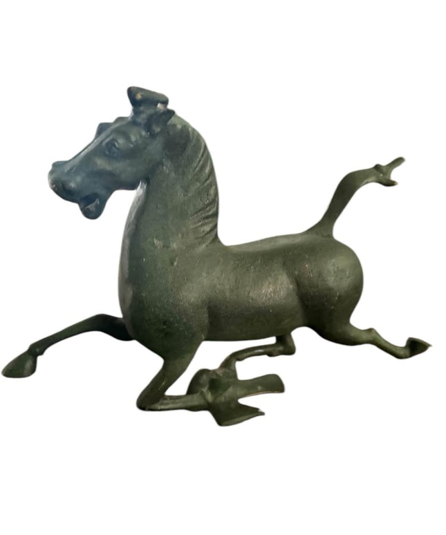 Vintage Gansu Flying Horse/Shallow Flying Horse/Bronze Running Horse Green