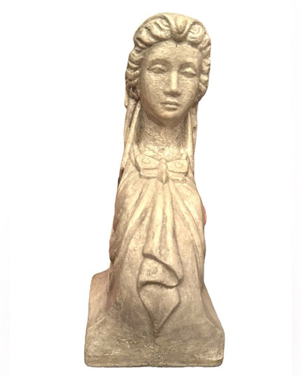 Vintage sold handmade plaster Cream Bust Sculpture lady hallmarked statue