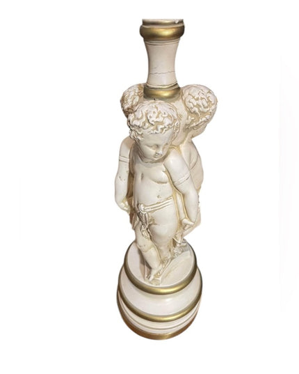 Vintage 3 Cherub Neoclassical Figurine Lamp Base plaster